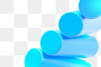 Blue cylinders png geometric shape, transparent background