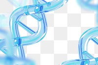 DNA helix png 3D border, transparent background