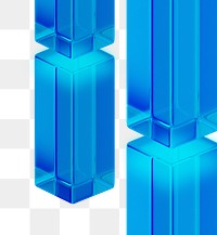 Blue cuboid png geometric shape, transparent background