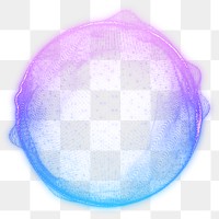 Purple digital sphere png element, transparent background