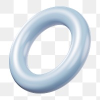 Blue ring png 3D geometric shape, transparent background