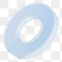 Blue ring png 3D geometric shape, transparent background