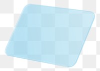 3D rectangular shape png tinted blue glass ,transparent background