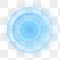 Blue concentric circle png element, transparent background