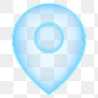 Location pin png light blue icon, transparent background