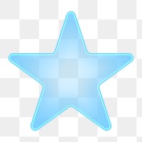 PNG glowing blue star, transparent background