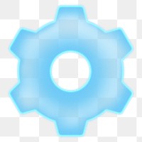 Blue gear png element, digital remix, transparent background