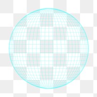 Sphere globe png element, transparent background