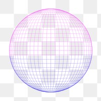 Sphere globe png element, transparent background