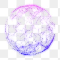 Global network png element, transparent background