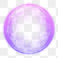 Purple digital sphere png element, transparent background