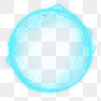 Blue digital sphere png element, transparent background