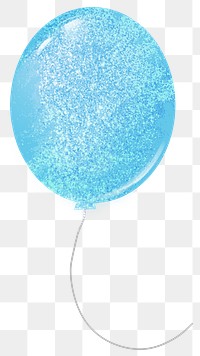 Blue glittery balloon png sticker, transparent background