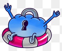 Padlock cartoon character png sticker, transparent background