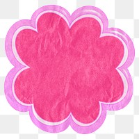 Flower shape badge png sticker, transparent background