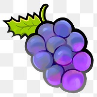 Purple grapes fruit png sticker, transparent background