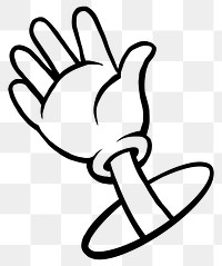 Raising glove hand png cartoon sticker, transparent background