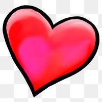 Pink heart png sticker, transparent background