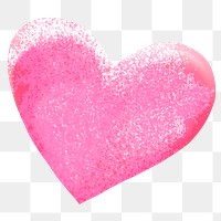 Pink glitter heart png sticker, transparent background