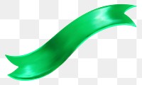 Green ribbon banner png sticker, transparent background