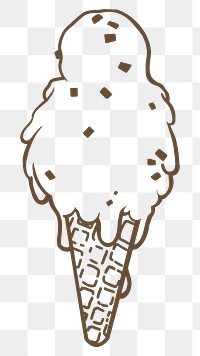 Ice-cream cone png sticker, transparent background