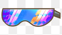 Colorful ski goggles png sticker, transparent background