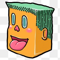 Tongue out man cartoon png sticker, transparent background