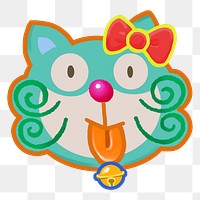 Funny cat cartoon png sticker, transparent background