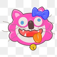 Funny cat cartoon png sticker, transparent background