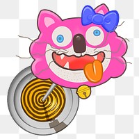 Cat hitting target png sticker, transparent background