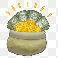 Money bag png sticker, transparent background