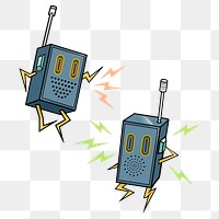 Walkie talkie cartoon png sticker, transparent background