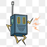 Walkie talkie cartoon png sticker, transparent background