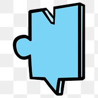 Blue puzzle piece png sticker, transparent background