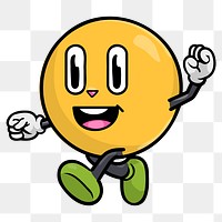 Orange bubble man png sticker, transparent background