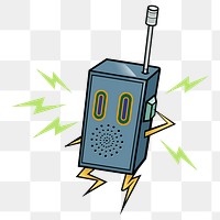 Walkie talkie cartoon png sticker, transparent background