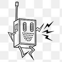 Walkie talkie cartoon png sticker, transparent background