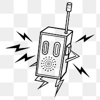 Walkie talkie cartoon png sticker, transparent background