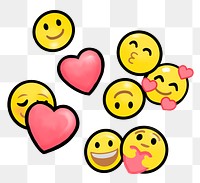 Love emoticons png sticker, transparent background