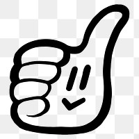 Smiling thumbs up png cartoon sticker, transparent background