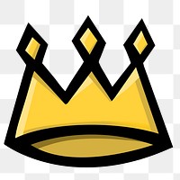 Gold crown icon png sticker, transparent background