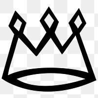 Crown doodle icon png sticker, transparent background