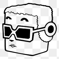 Cool sunglasses man png sticker, transparent background