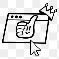 Thumbs up crown png sticker, transparent background