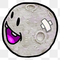 Funky moon png sticker, transparent background