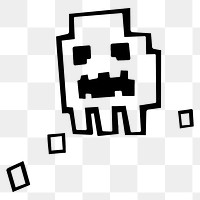 8-bit pixel monster png sticker, transparent background