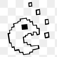 8-bit pixel monster png sticker, transparent background