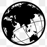 Grid globe communication png sticker, transparent background