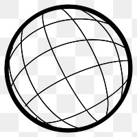 Grid globe communication png sticker, transparent background