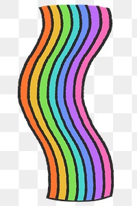 Rainbow wave png sticker, transparent background